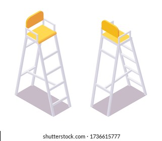 Isometric referee umpire chair volleyball, water polo, tennis, badminton.