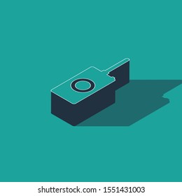 Isometric Remote control icon isolated on green background.  Vector Illustration