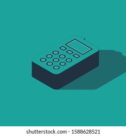 Isometric Remote control icon isolated on green background.  Vector Illustration