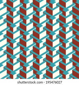 Isometric Retro Seamless Pattern