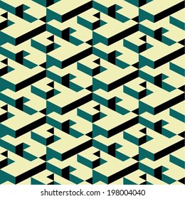 Isometric Retro Seamless Pattern 