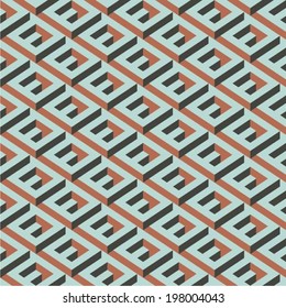 Isometric Retro Seamless Pattern 