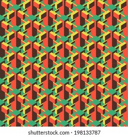 Isometric Retro Seamless Pattern