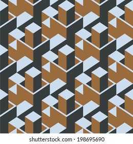 Isometric Retro Seamless Pattern