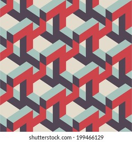Isometric Retro Seamless Pattern 