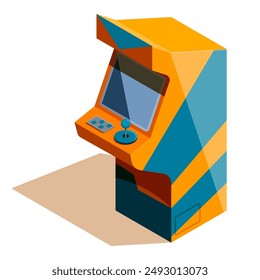 Isometrische Retro-Spielautomat, Vektorillustration