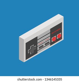 isometric retro vintage gamepad for retro console