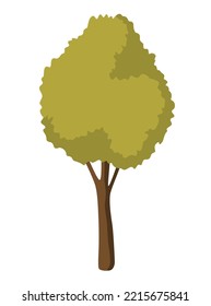 Elemento de escena de construcción de carreteras isométricas. Ilustración vectorial de icono de árbol