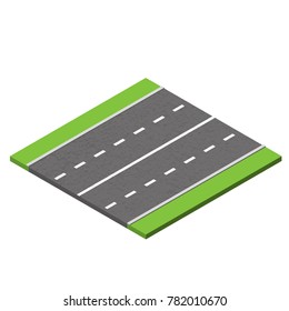Isometric road, element for infographics, traffic concept, vector illustration