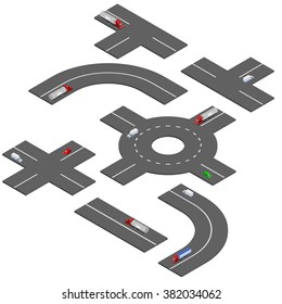 Isometric road turns. 