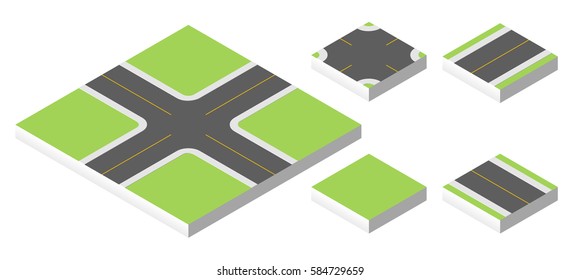 Isometric road. Vector illustration eps 10 isolated on white background