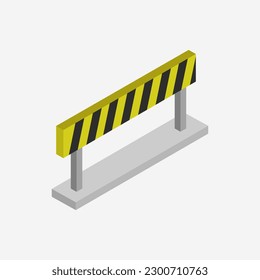 Isometric roadblock on a background