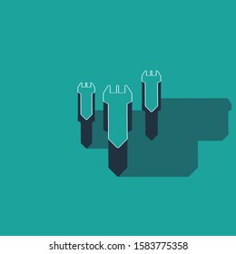 Isometric Rocket icon isolated on green background.  Vector Illustration
