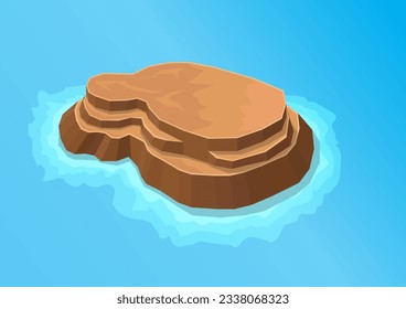 isometric rocky island. Vector illustration