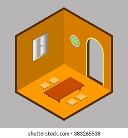 Isometric room Vector illustration