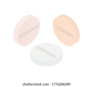 isometric round pill stock vector illustration