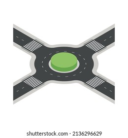 Isometric Roundabout Road Style Icon