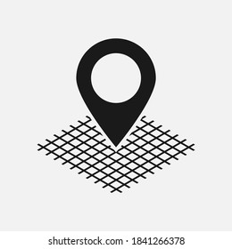 Icono vectorial de ubicación de ruta isométrica aislado en fondo blanco.
