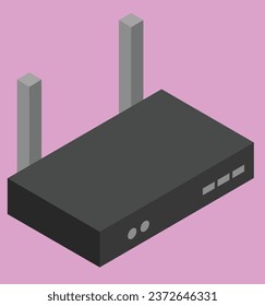 isometric router test vector design illustration