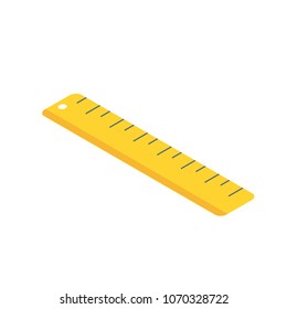 Isometric ruler icon. 3d school supplies . Vector Back to school background with stationery. Office accessories.