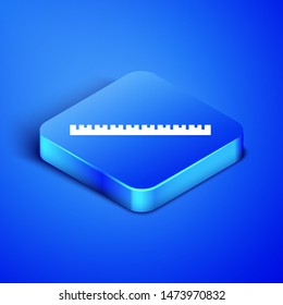 Isometric Ruler icon isolated on blue background. Straightedge symbol. Blue square button. Vector Illustration Isometric Ruler icon isolated on blue background. Straightedge symbol. Blue square button. Vector Illustration