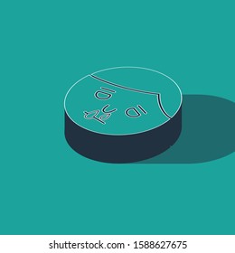 Isometric Runny nose icon isolated on green background. Rhinitis symptoms, treatment. Nose and sneezing. Nasal diseases.  Vector Illustration