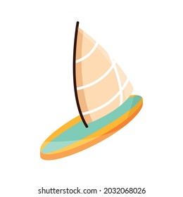 isometric sailboat icon and isolated