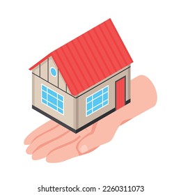 Isometric sale exchange tax real estate agency composition with isolated image on blank background vector illustration