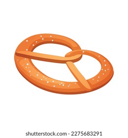 Isometric salty pretzel on white background vector illustration