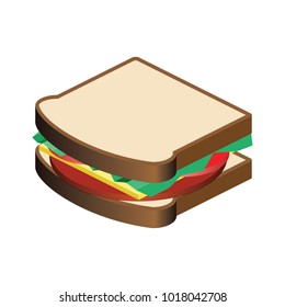 Isometric Sandwich Illustration
