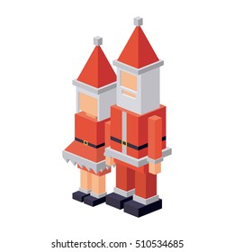 Isometric santa and wife design