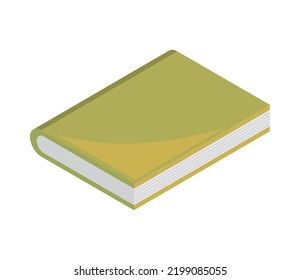 icono aislado de libro de escuela isométrica