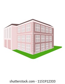 Isometric school. Isometric building. Architecture.