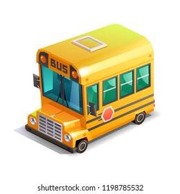 Isometric school bus illustration