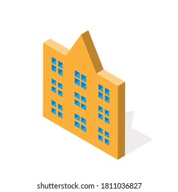 Isometric school on a white background. Isolated. Vector illustration. EPS