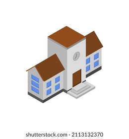 Isometric school on a white background