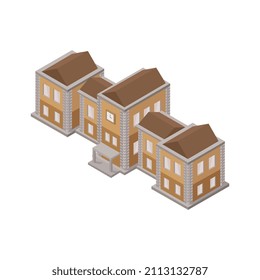 Isometric school on a white background