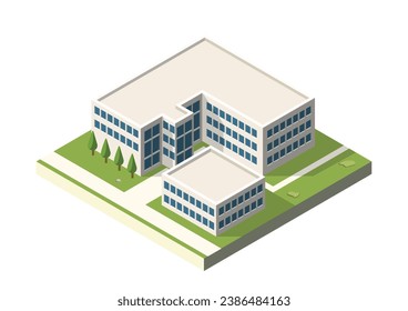 Isometric school or university building