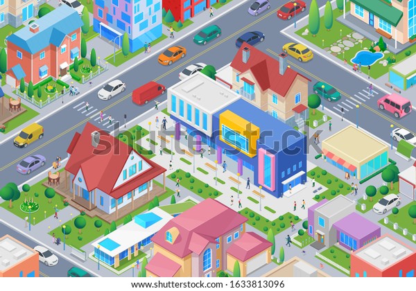 Isometric School University College Smart City Stock Vector (Royalty ...