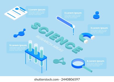 Diseño de vector de plantilla de infografía de ciencia isométrica en eps 10
