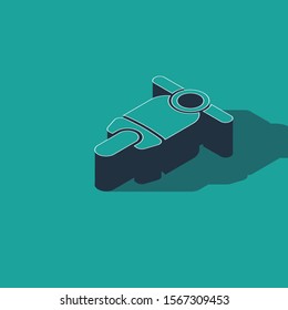 Isometric Scooter icon isolated on green background.  Vector Illustration