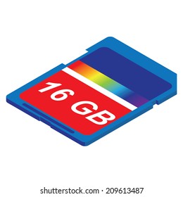 isometric SD card illustration vector