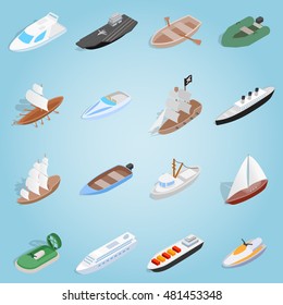 Isometric Sea Boat Icon 3d. Illustration Of Sea Boat Icon Vector For Web 