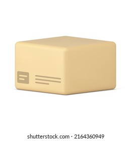 Isometric sealed cardboard box delivery package realistic 3d icon decorative design vector illustration. Post pack cargo courier shipment goods distribution service warehouse storage isolated