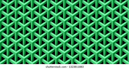 isometric seamless background, green and black color 