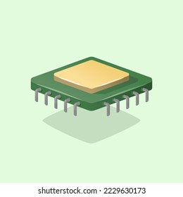isometric seamless computer processor illustration