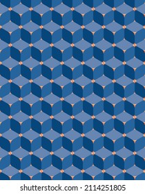 Isometric seamless cube pattern with rounded corners. Abstract background. Vector illustration