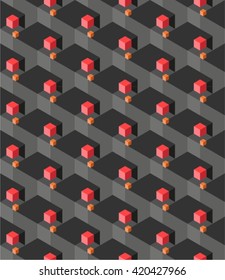 Isometric seamless geometric pattern