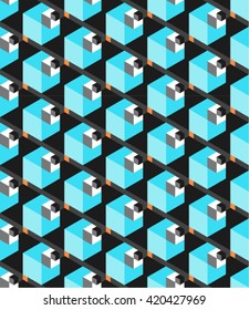 Isometric seamless geometric pattern