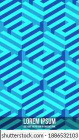 Isometric seamless Maze pattern. vector illustration. Isometry Three Dimensional. vector eps 10.